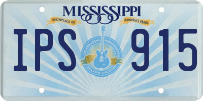 MS license plate IPS915