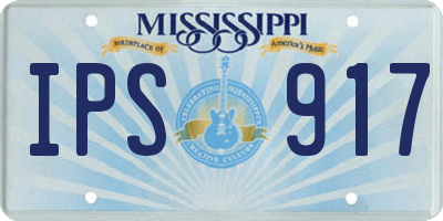 MS license plate IPS917