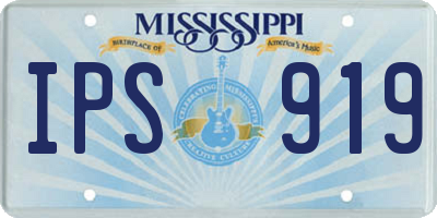 MS license plate IPS919