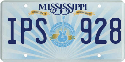 MS license plate IPS928
