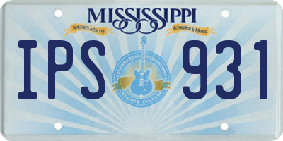MS license plate IPS931