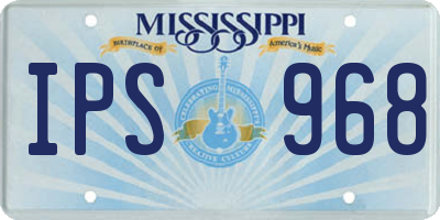 MS license plate IPS968