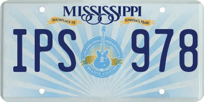MS license plate IPS978
