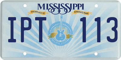 MS license plate IPT113