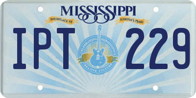 MS license plate IPT229