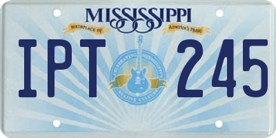 MS license plate IPT245