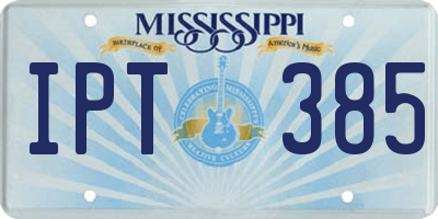 MS license plate IPT385