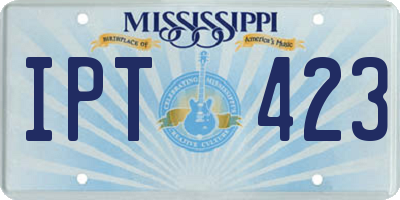 MS license plate IPT423
