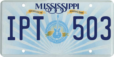 MS license plate IPT503