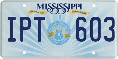 MS license plate IPT603
