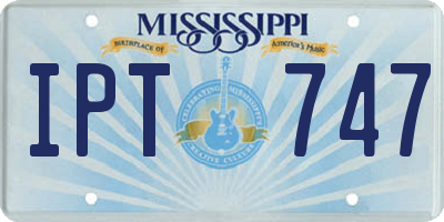 MS license plate IPT747