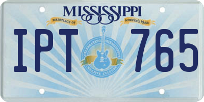 MS license plate IPT765