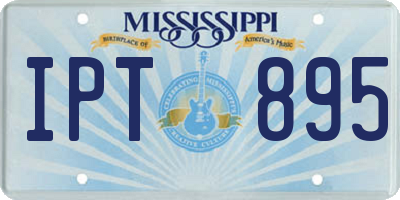 MS license plate IPT895