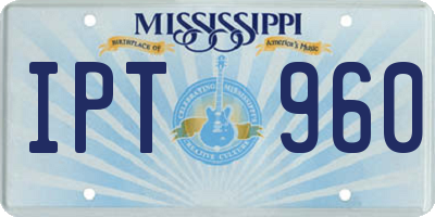 MS license plate IPT960