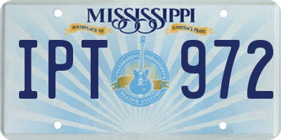 MS license plate IPT972