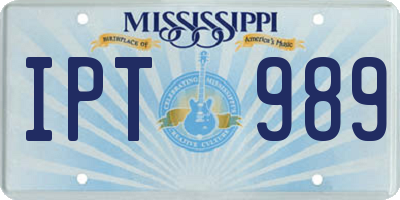 MS license plate IPT989