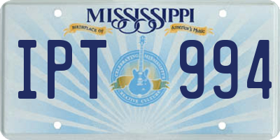 MS license plate IPT994