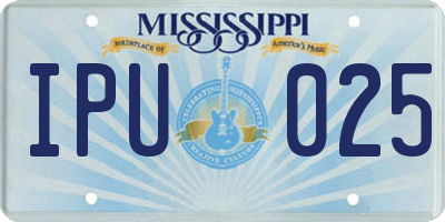MS license plate IPU025
