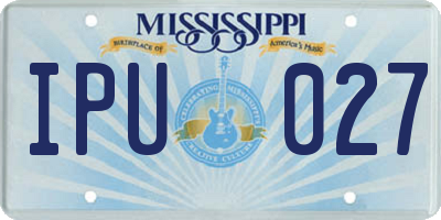 MS license plate IPU027