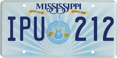 MS license plate IPU212