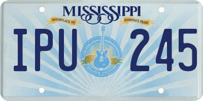 MS license plate IPU245