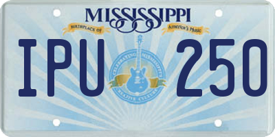 MS license plate IPU250