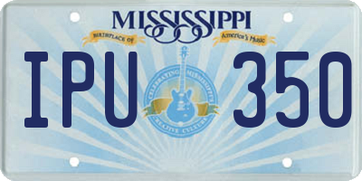 MS license plate IPU350