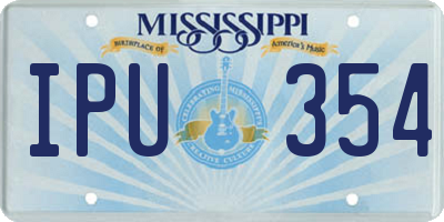 MS license plate IPU354