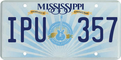 MS license plate IPU357