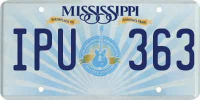 MS license plate IPU363