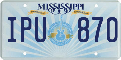 MS license plate IPU870