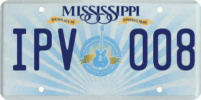 MS license plate IPV008