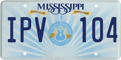MS license plate IPV104