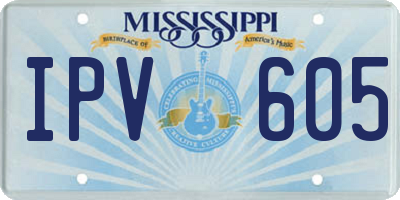 MS license plate IPV605