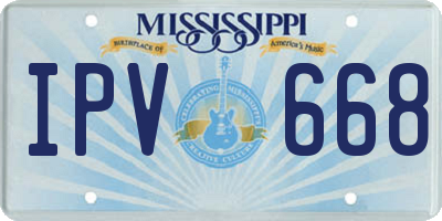 MS license plate IPV668