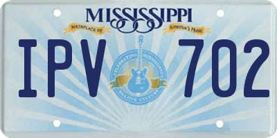 MS license plate IPV702