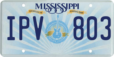 MS license plate IPV803