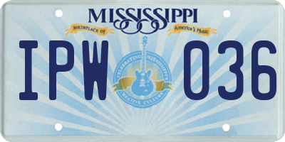 MS license plate IPW036