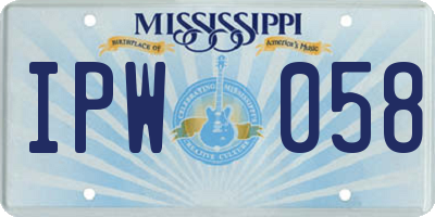 MS license plate IPW058
