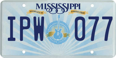 MS license plate IPW077