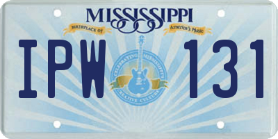 MS license plate IPW131