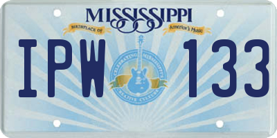 MS license plate IPW133