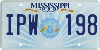 MS license plate IPW198