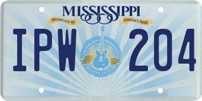 MS license plate IPW204