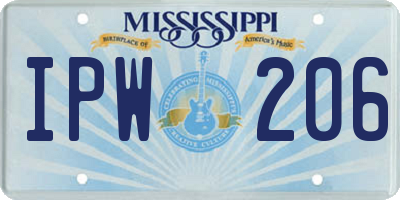 MS license plate IPW206