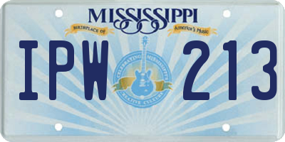 MS license plate IPW213