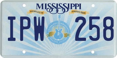 MS license plate IPW258
