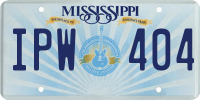 MS license plate IPW404
