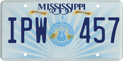 MS license plate IPW457