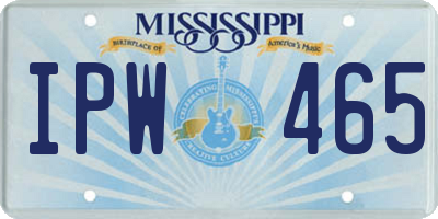 MS license plate IPW465